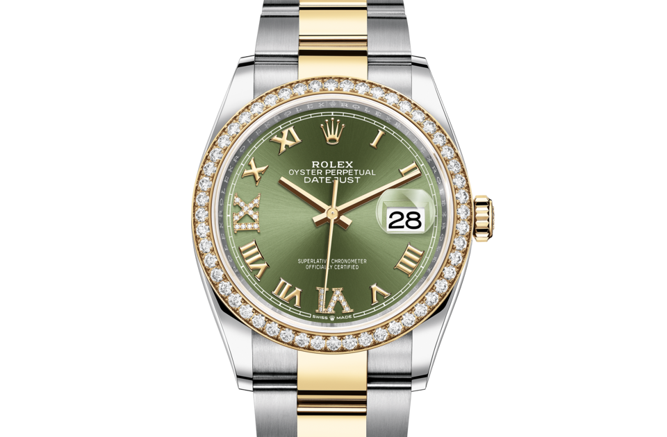 Rolex Datejust 36 Oyster 36 mm Oystersteel geelgoud en diamant M126283RBR-0012