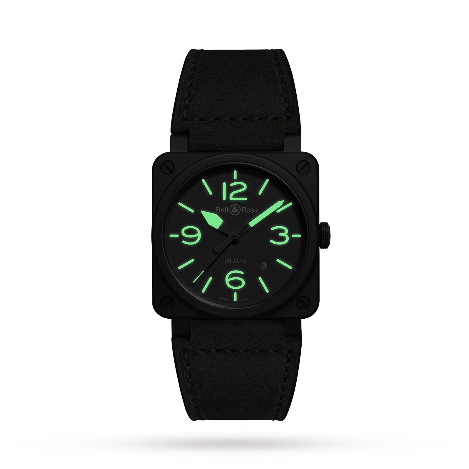 Bell Ross BR 03-92 NIGHTLUM 42mm BR0392-BL3-CE/SCA - Afbeelding 2