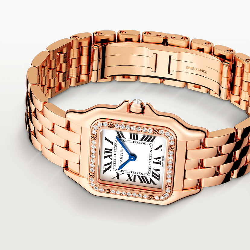 Panthère de Cartier horloge Medium model quartz uurwerk rosé goud diamanten - Afbeelding 3